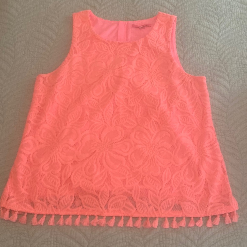 Lilly Pulitzer lace top with tassels